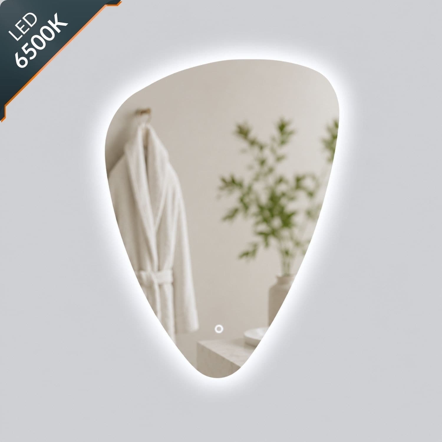 Specchio Triangolare Stondato Retroilluminato A Led In Pvc - 4