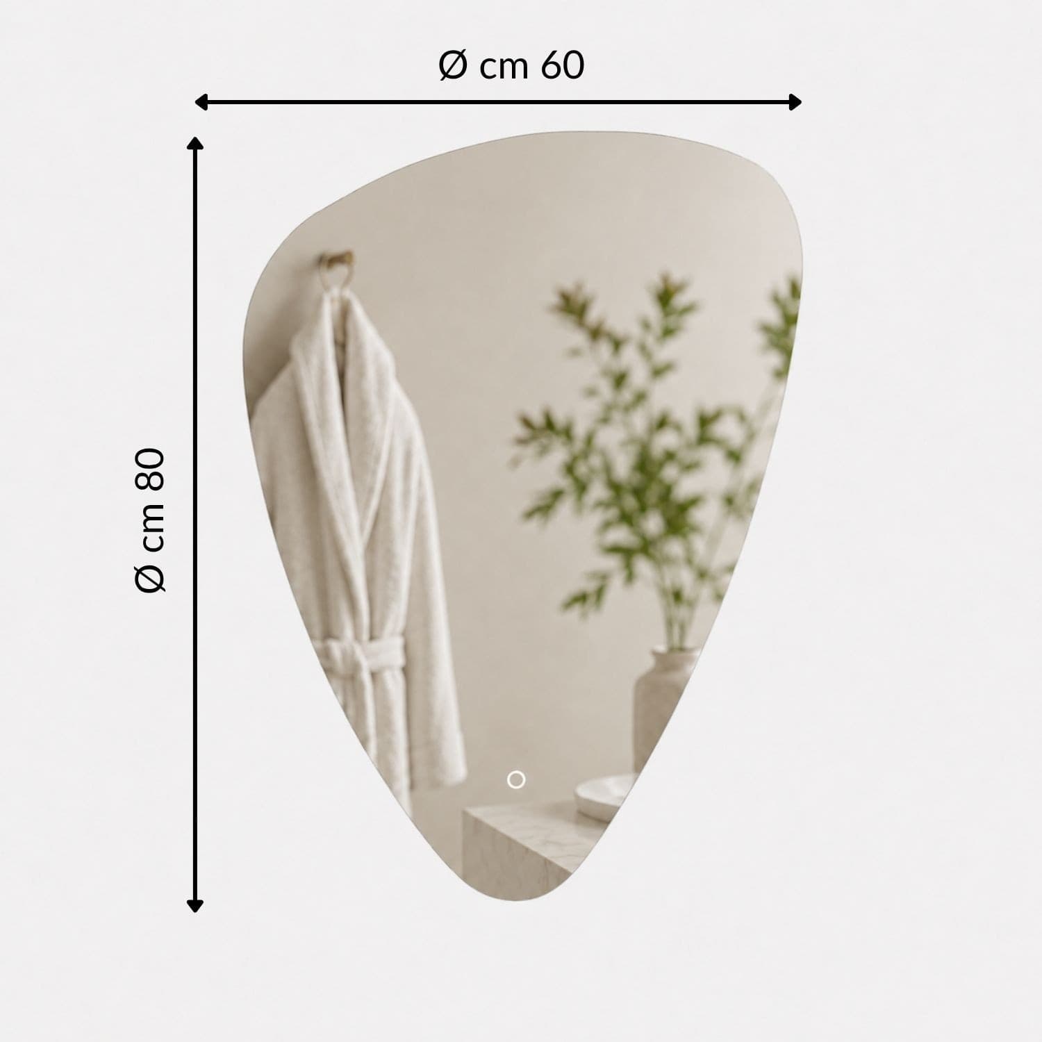 Specchio Triangolare Stondato Retroilluminato A Led In Pvc - 5