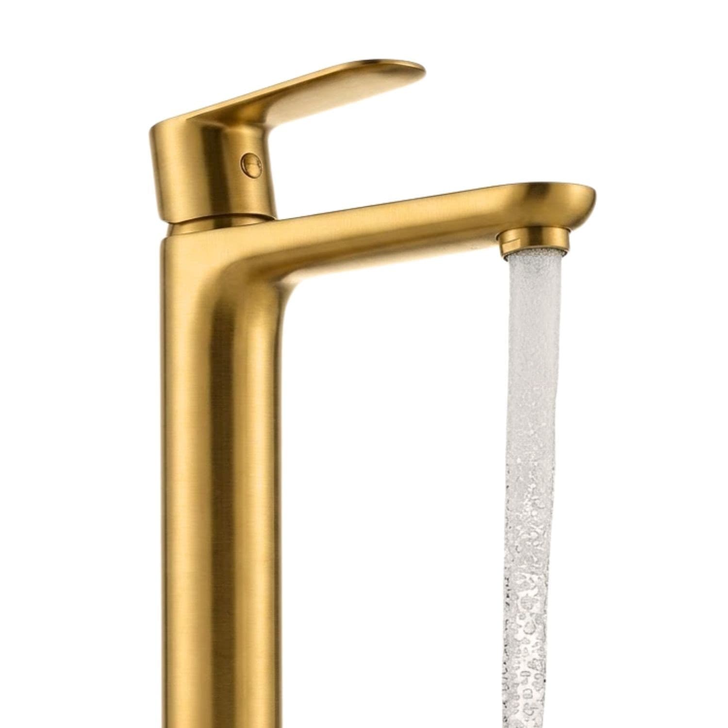 Miscelatore Rubinetto Oceania Lavabo Bocca Alta Ottone Oro Spazzolato - 3