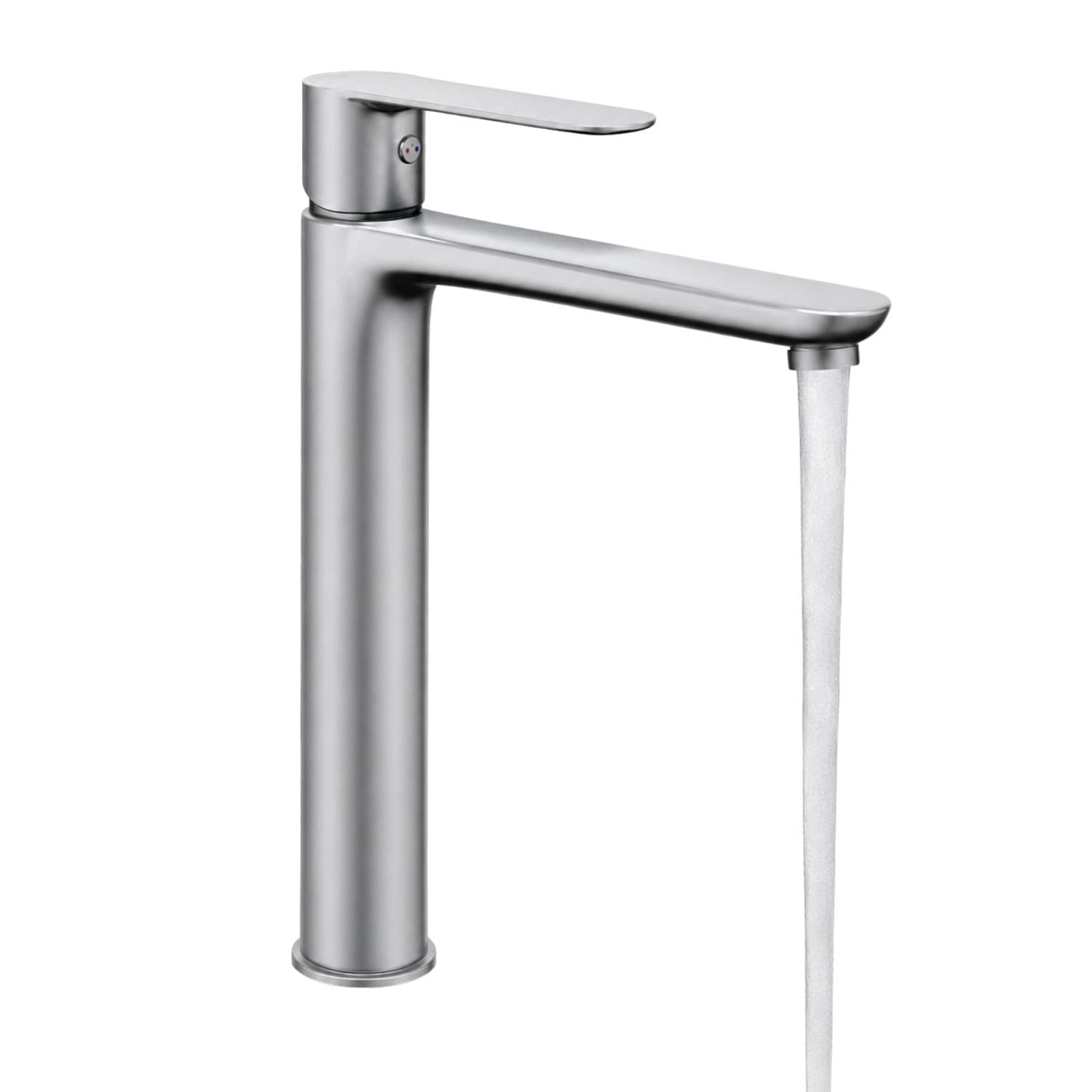 Miscelatore Rubinetto Oceania Lavabo Bocca Alta Ottone Nickel Spazzolato - 3