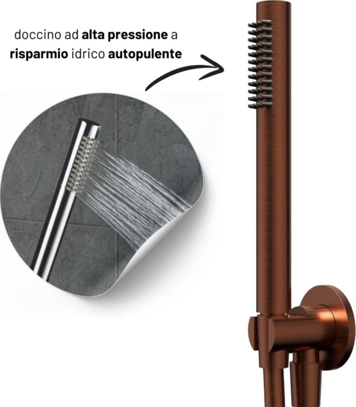 Set Per Doccia Soffione Tondo In Acciaio Inox 250 Millimetri - 4