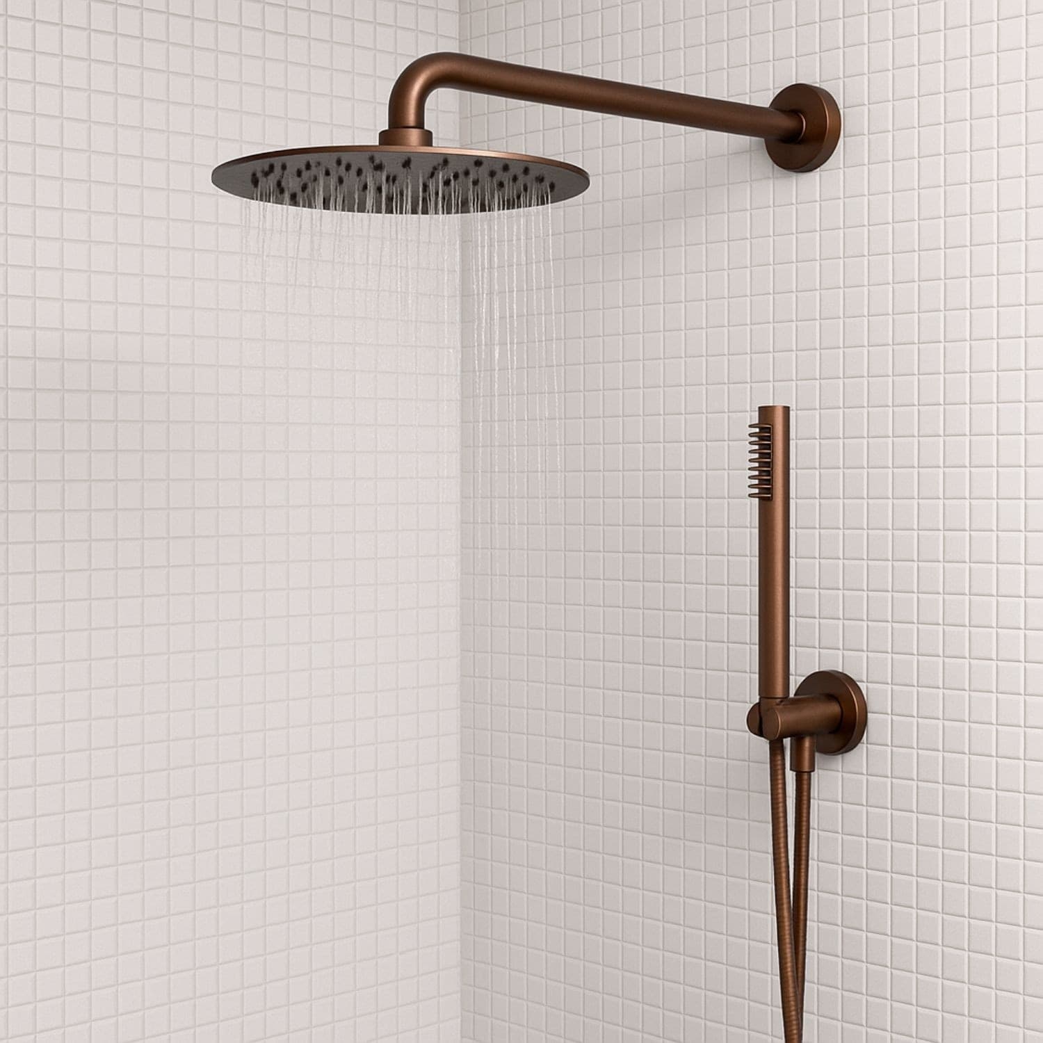 Set Per Doccia Soffione Tondo In Acciaio Inox 250 Millimetri - 7