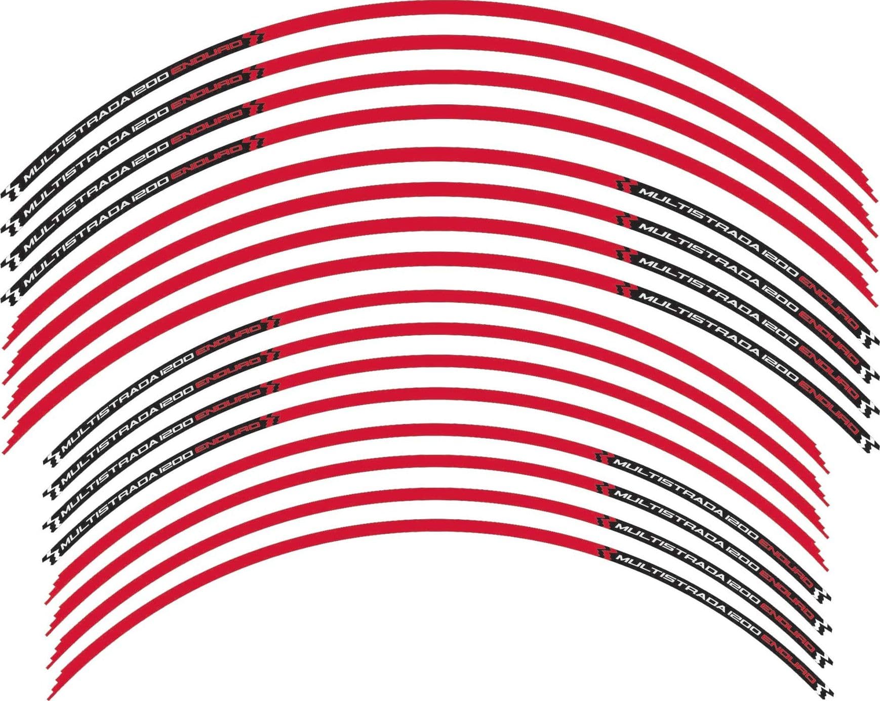 STRISCE CERCHI 17-19" compatibili per MOTO DUCATI MULTISTRADA 1200 ENDURO Rosse - 2