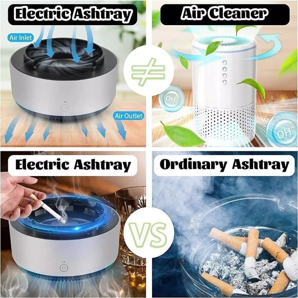 POSACENERE ELETTRICO ASPIRAFUMO FILTRO PURIFICATORE PORTACENERE INTELLIGENTE - 10