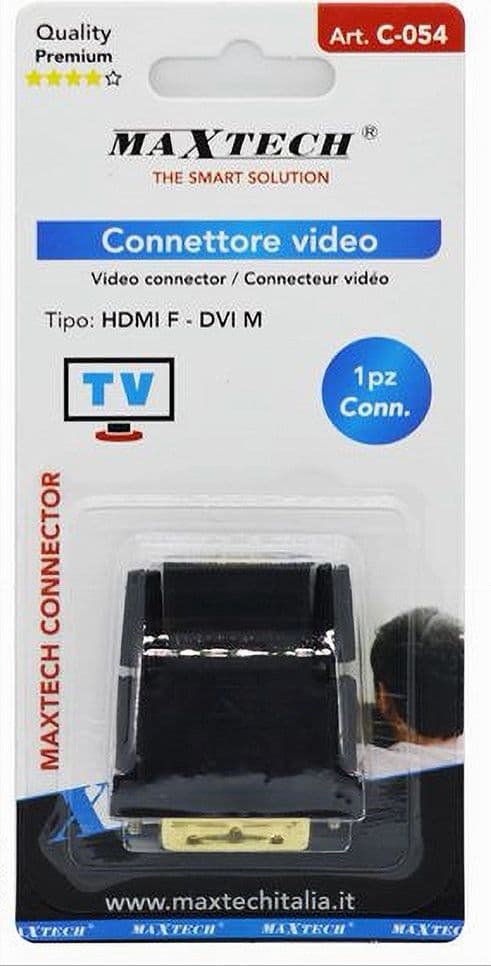 CONNETTORE VIDEO ADATTATORE DA DVI MASCHIO A HDMI FEMMINA TV CONVERTITORE C-054 - 2