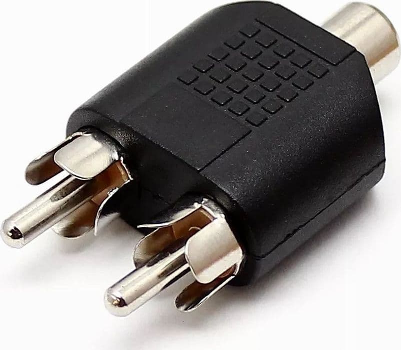 CONNETTORE ADATTATORE SPLITTER A Y AUDIO 2 X RCA MASCHIO A RCA FEMMINA C-050 - 5