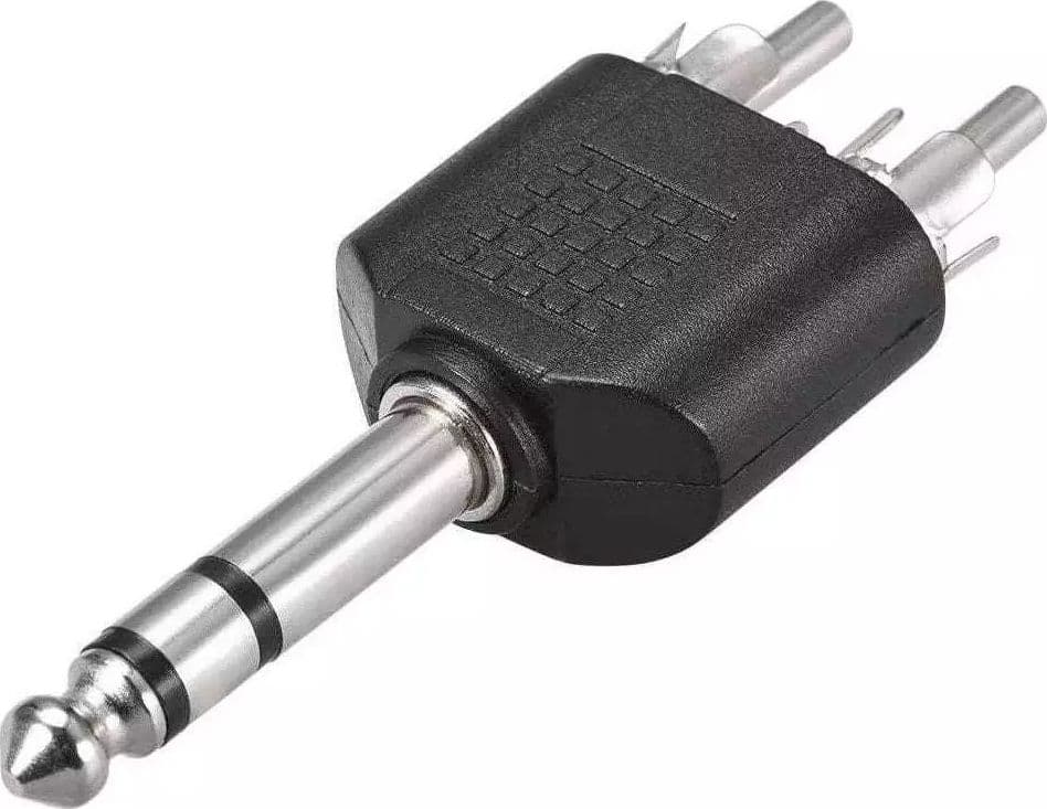 CONNETTORE ADATTATORE AUDIO STEREO DA 2 RCA MASCHIO AD AUX 6.5 MM MASCHIO C-044 - 4