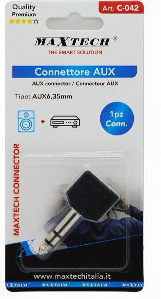 CONNETTORE ADATTATORE STEREO AUDIO AUX 6,5MM MASCHIO A 2 AUX 3,5MM FEMMINA C-042 - 2