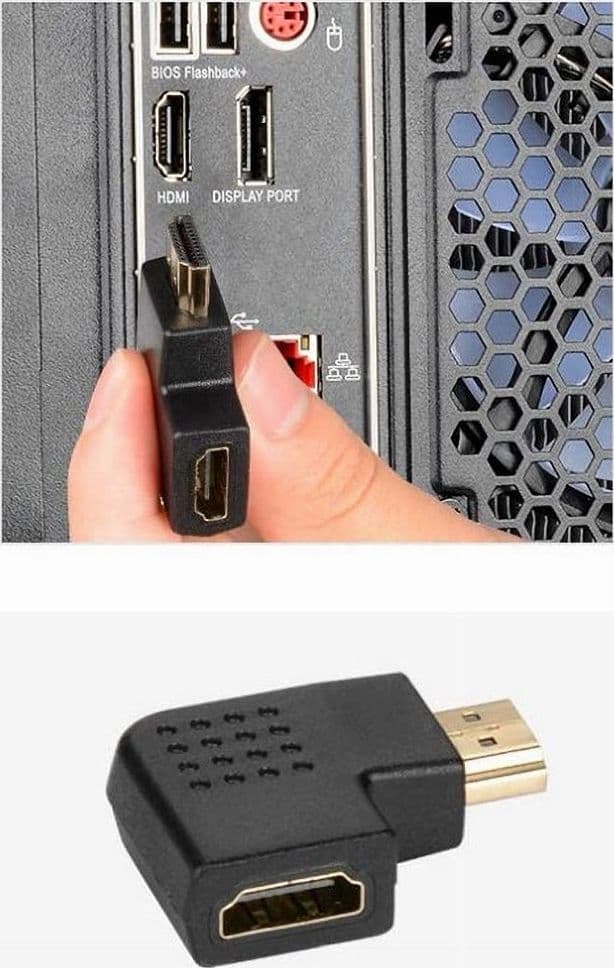 CONNETTORE ADATTATORE HDMI MASCHIO/FEMMINA ANGOLATO PIATTO CONVERTITORE VIDEO C-061 - 10