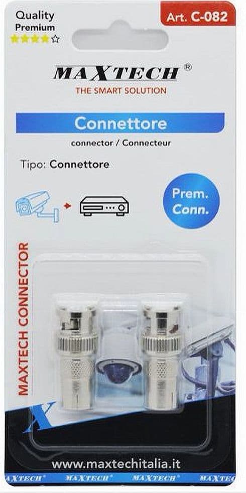 2PZ CONNETTORE ADATTATORE BNC MASCHIO AD ANTENNA FEMMINA VIDEOSORVEGLIANZA C-082 - 2