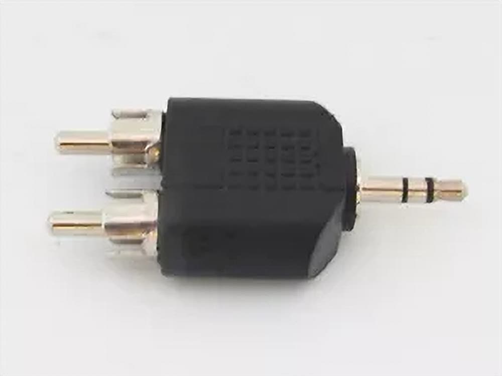 CONNETTORE ADATTATORE AUDIO SPLITTER 2 RCA MASCHIO AD AUX 3,5 MM MASCHIO C-049 - 3