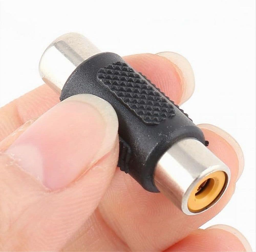 CONNETTORE ADATTATORE AUDIO VIDEO ACCOPPIATORE RCA FEMMINA A RCA FEMMINA C-068 - 4
