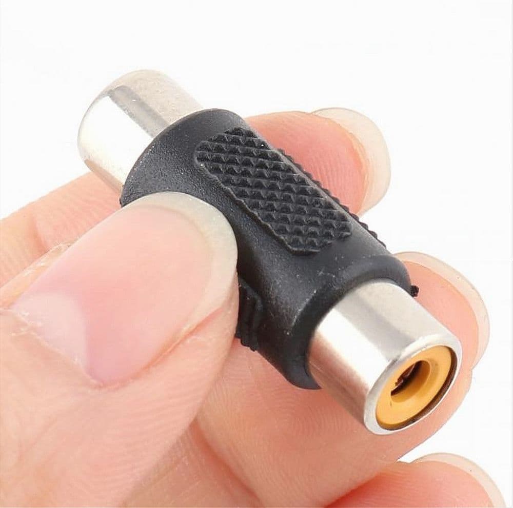 CONNETTORE ADATTATORE AUDIO VIDEO ACCOPPIATORE RCA FEMMINA A RCA FEMMINA C-068 - 4