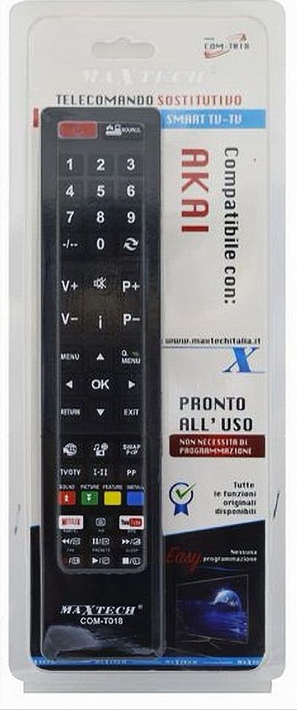 TELECOMANDO UNIVERSALE SOSTITUTIVO COMPATIBILE CON TV AKAI PRONTO USO COM-T018 - 2