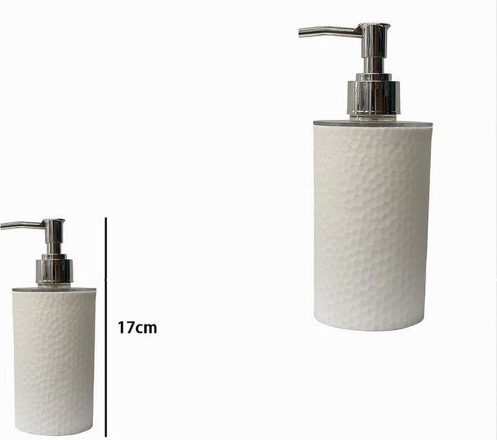DISPENSER SAPONE LIQUIDO LAVANDINO BIANCO LAVORATO ARREDO ACCESSORIO BAGNO 79173 - 2