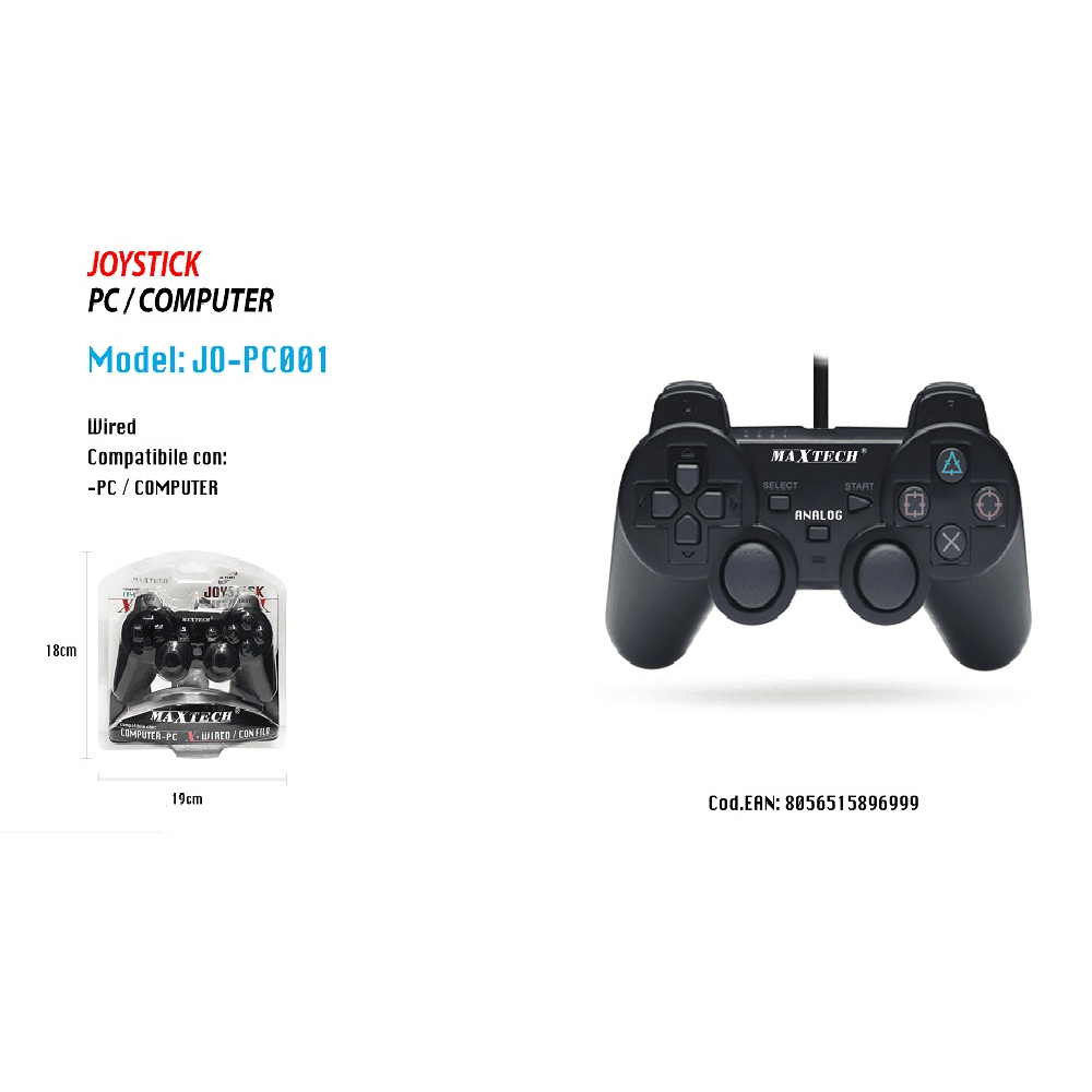 JOYSTICK USB PER PC CON FILO JOYPAD ANALOGICO PER PC / COMPUTER MAXTECH JO-PC01 - 2
