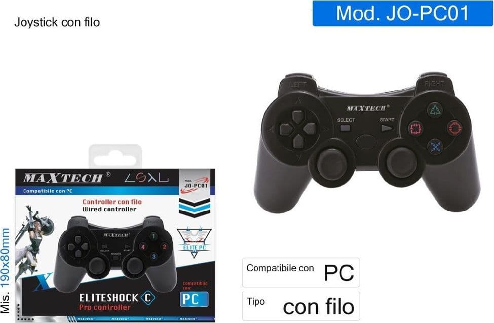 JOYSTICK USB PER PC CON FILO JOYPAD ANALOGICO PER PC / COMPUTER MAXTECH JO-PC01
