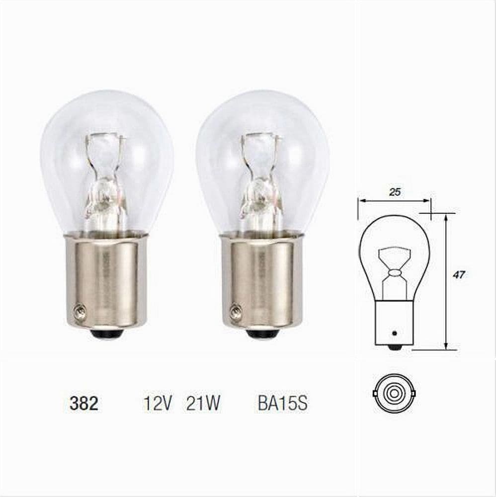 LAMPADINE PER INDICATORE DI DIREZIONE POSTERIORE AUTO 382 12V 21 W BA15S L-P076 - 3