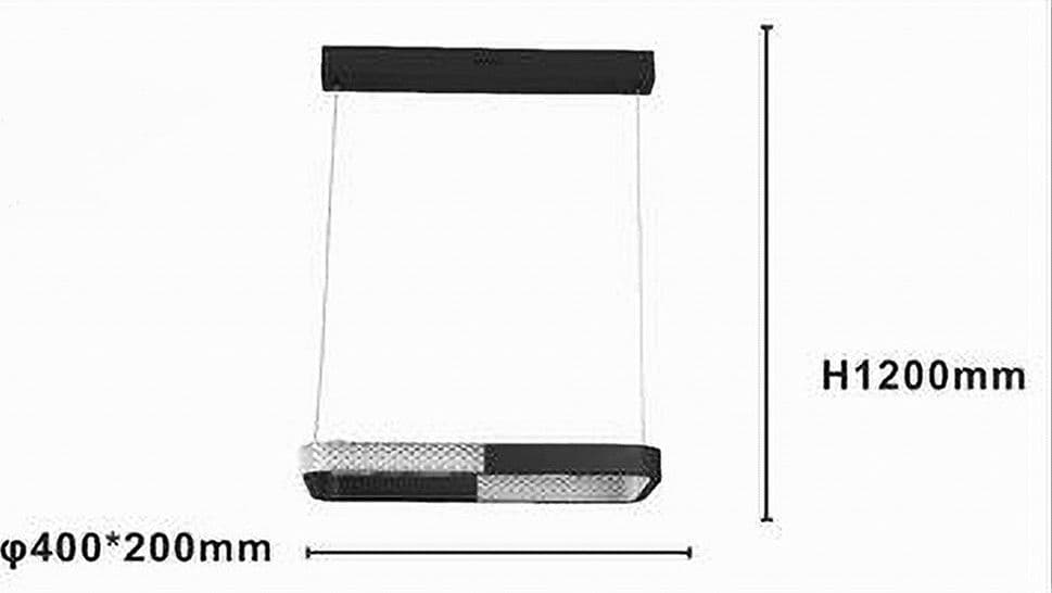 LAMPADARIO A SOSPENSIONE LED 24W RETTANGOLARE NERO CRISTALLO CON TELECOMANDO 32040 - 3