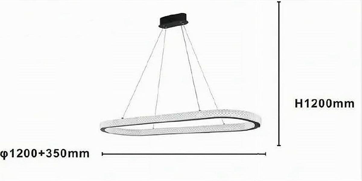 LAMPADARIO A SOSPENSIONE LED 92 W OVALE LAMPADA ORIZZONTALE CRISTALLO NERO 31999 - 3