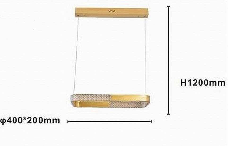 LAMPADARIO A SOSPENSIONE LED 24W RETTANGOLARE ORO CRISTALLO CON TELECOMANDO 32057 - 3
