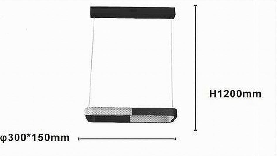 LAMPADARIO A SOSPENSIONE LED 18W RETTANGOLARE NERO CRISTALLO TELECOMANDO 32019 - 3