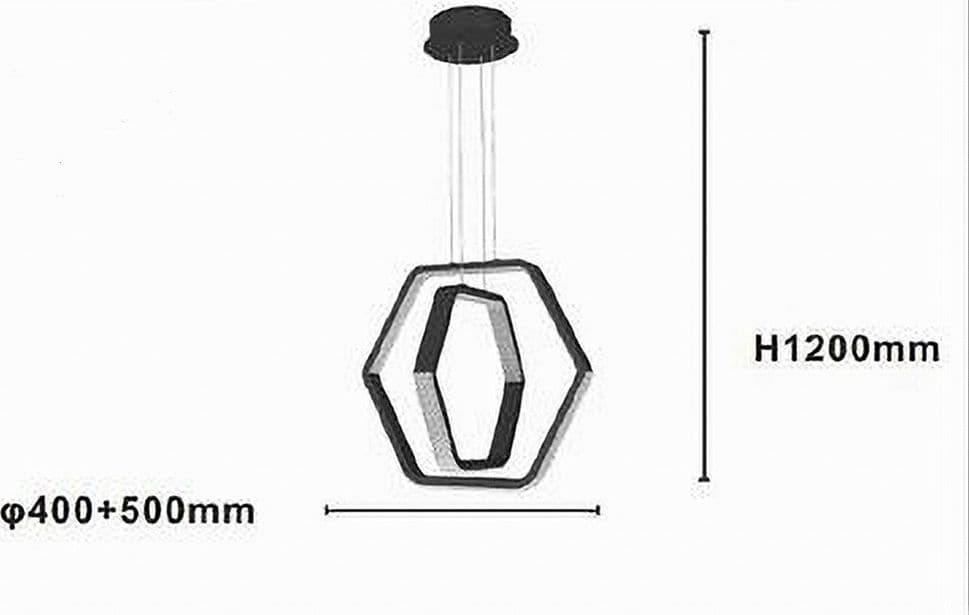 LAMPADARIO A SOSPENSIONE LED 48 W ESAGONALE EFFETTO CRISTALLO MODERNO NERO 31845 - 4