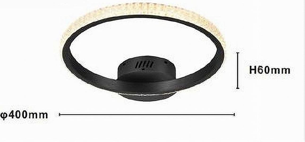 PLAFONIERA LED 24W CERCHIO EFFETTO CRISTALLO NERO LUCE FREDDA CALDA NATURALE 31722 - 3
