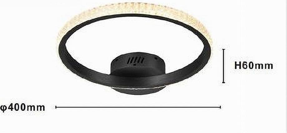 PLAFONIERA LED 24W CERCHIO EFFETTO CRISTALLO NERO LUCE FREDDA CALDA NATURALE 31722 - 3