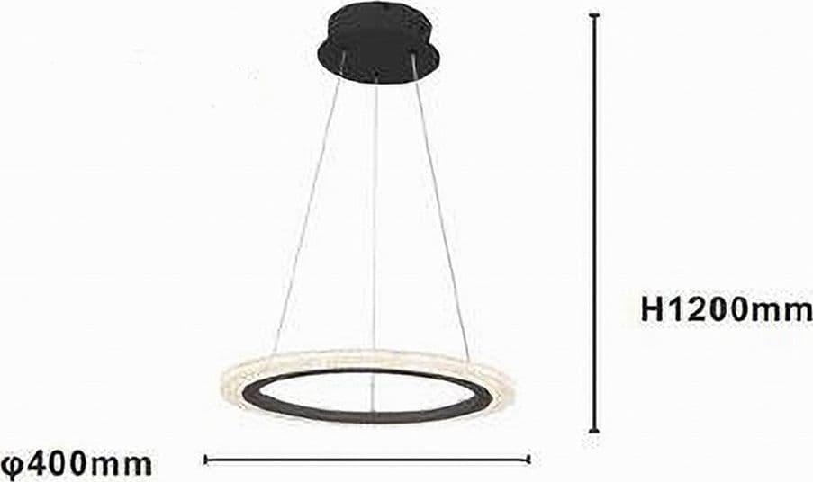 LAMPADARIO A SOSPENSIONE LED 24 WATT CERCHIO ANELLO EFFETTO CRISTALLO NERO 31906 - 4