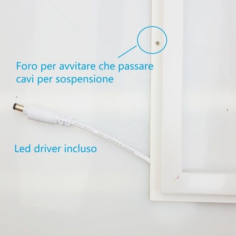 PANNELLO LED TELAIO LUMINOSO CORNICE 60X60 CM 48 W 5700LM LAMPADARIO SOSPENSIONE TOT - 9