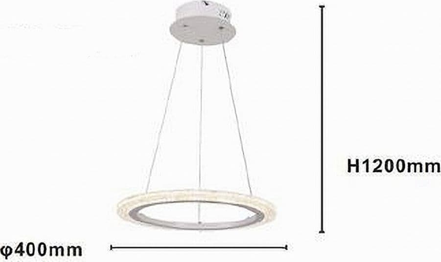 LAMPADARIO A SOSPENSIONE LED 24 W CERCHIO ANELLO EFFETTO CRISTALLO BIANCO 31890 - 4