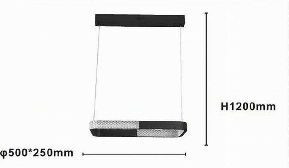 LAMPADARIO A SOSPENSIONE LED 28W RETTANGOLARE NERO CRISTALLO CON TELECOMANDO 32071 - 3