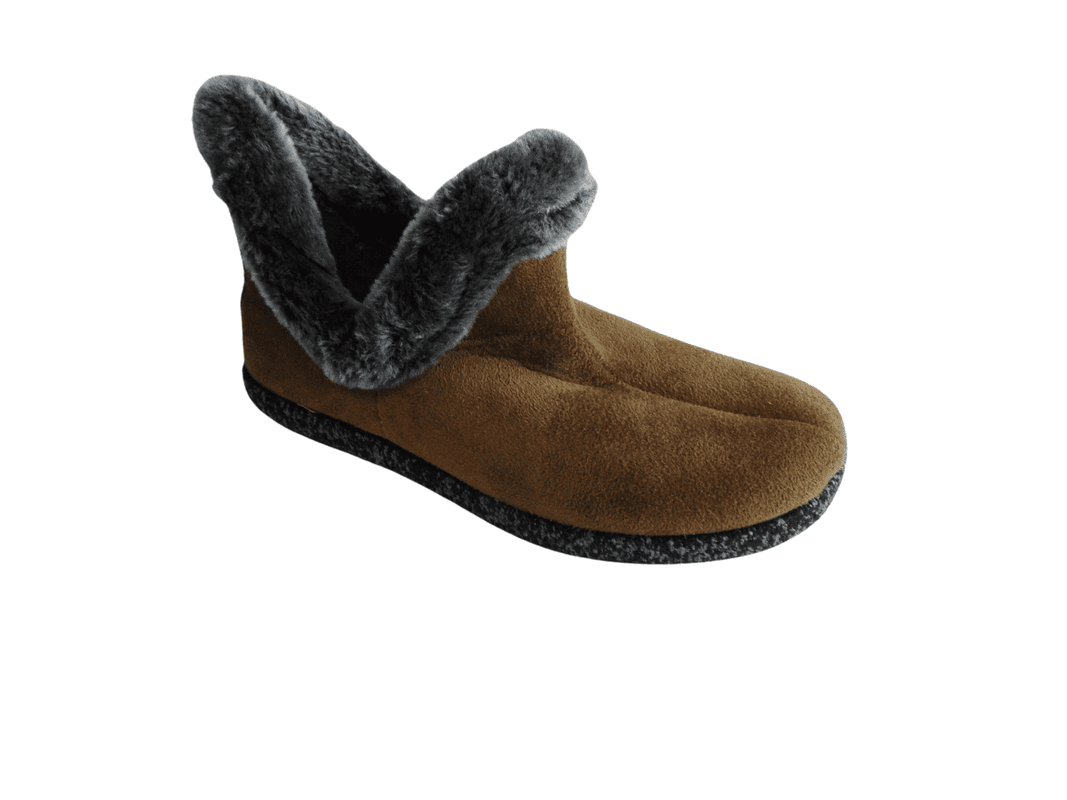 Tanahlot Pantofola Alta donna ciniglia Collo color Caffe