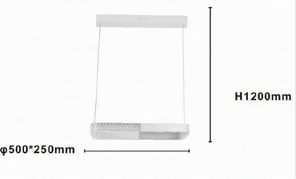 LAMPADARIO A SOSPENSIONE LED 28W RETTANGOLARE BIANCO CRISTALLO CON TELECOMANDO 32064 - 3