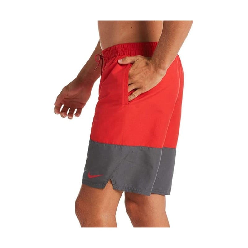 Nike Volley - Costume da Bagno da Uomo, Uomo, Costume da Bagno, NESSB451-001, Rosso - 2