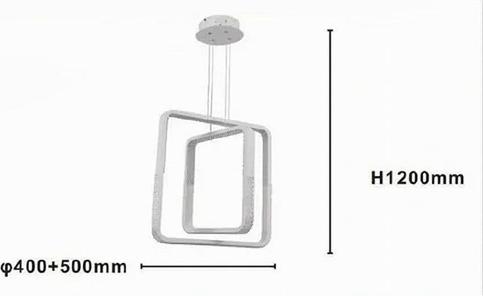 LAMPADARIO A SOSPENSIONE LED 64W QUADRATI EFFETTO CRISTALLO MODERNO BIANCO 32187 - 3