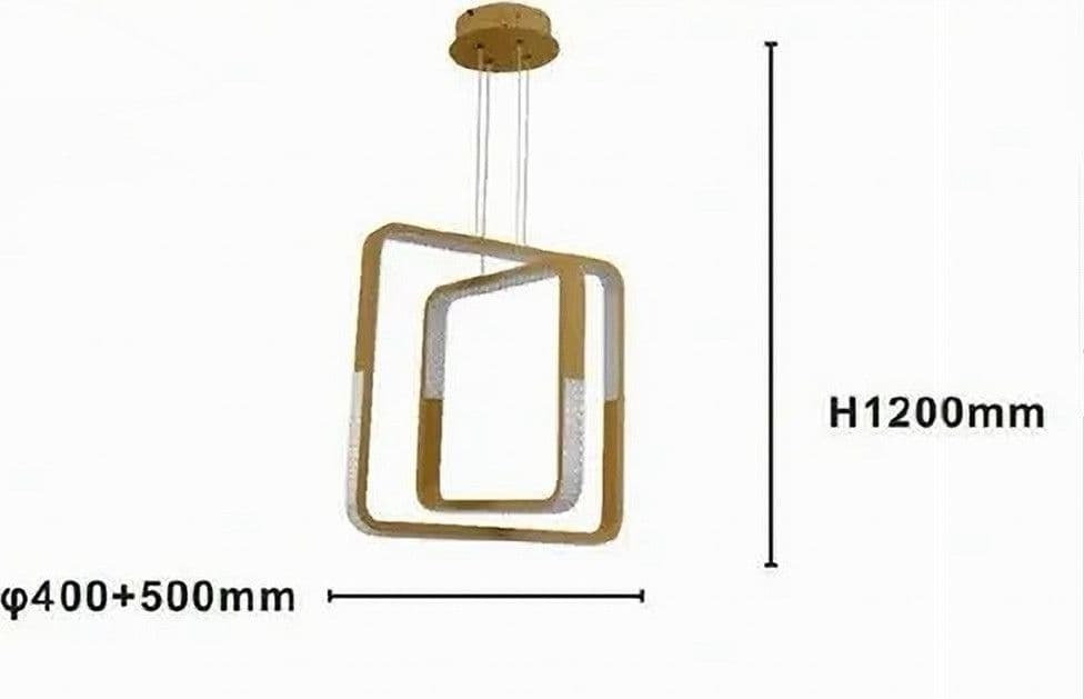LAMPADARIO A SOSPENSIONE LED 64WATT QUADRATI EFFETTO CRISTALLO MODERNO ORO 32200 - 3