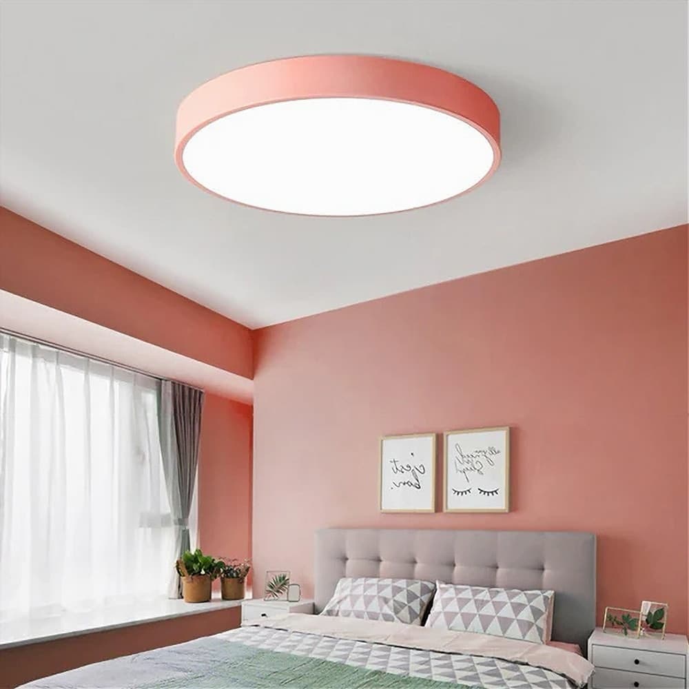 PLAFONIERA LED 70W ROTONDA LAMPADA DA SOFFITTO ROSA LAMPADARIO LUCE FREDDA 02614 - 6