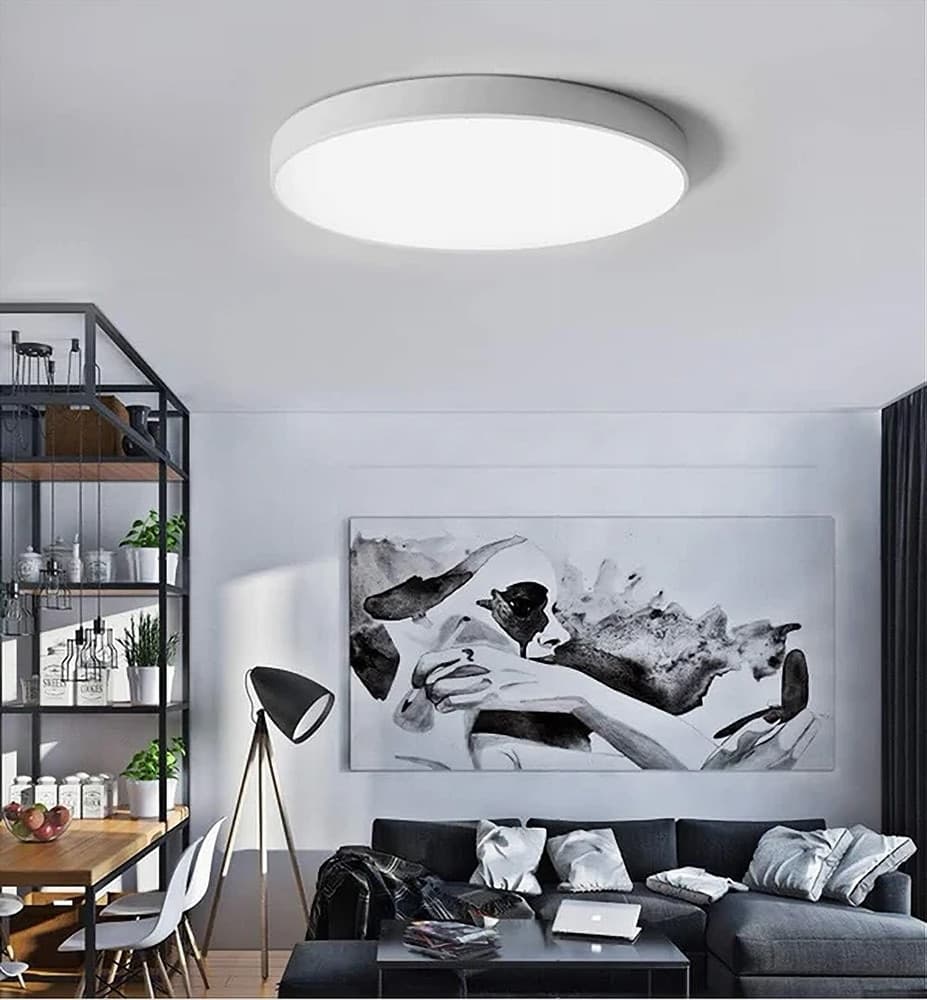 PLAFONIERA LED 70W ROTONDA LAMPADA SOFFITTO BIANCA LAMPADARIO LUCE NATURALE 02560 - 8