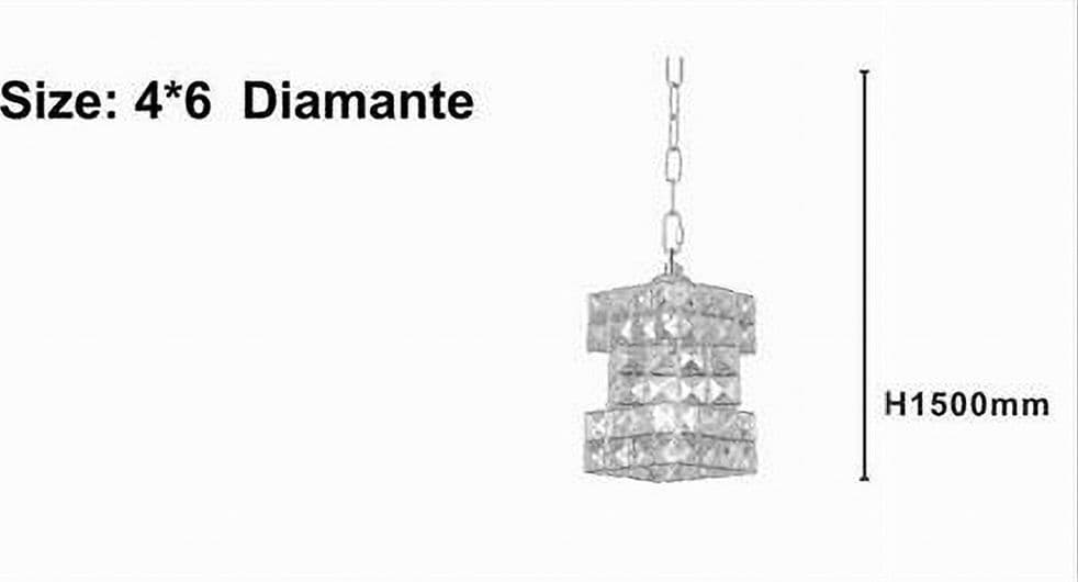 LAMPADARIO SOSPESO RETTANGOLARE INTRECCIATO CON CRISTALLI LUCE E27 ARGENTO 32415 - 3