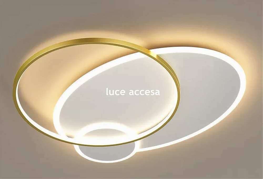 PLAFONIERA LED 42W CERCHIO ORO BIANCO MODERNO SOFFITTO TONDA LUCE NATURALE 71554 - 12