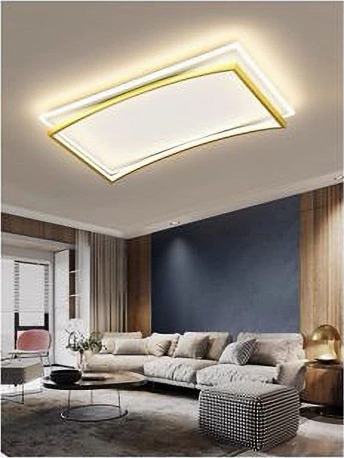 PLAFONIERA LED 108W RETTANGOLARE BIANCO ORO MODERNO DA SOFFITTO LUCE FREDDA 71547 - 6