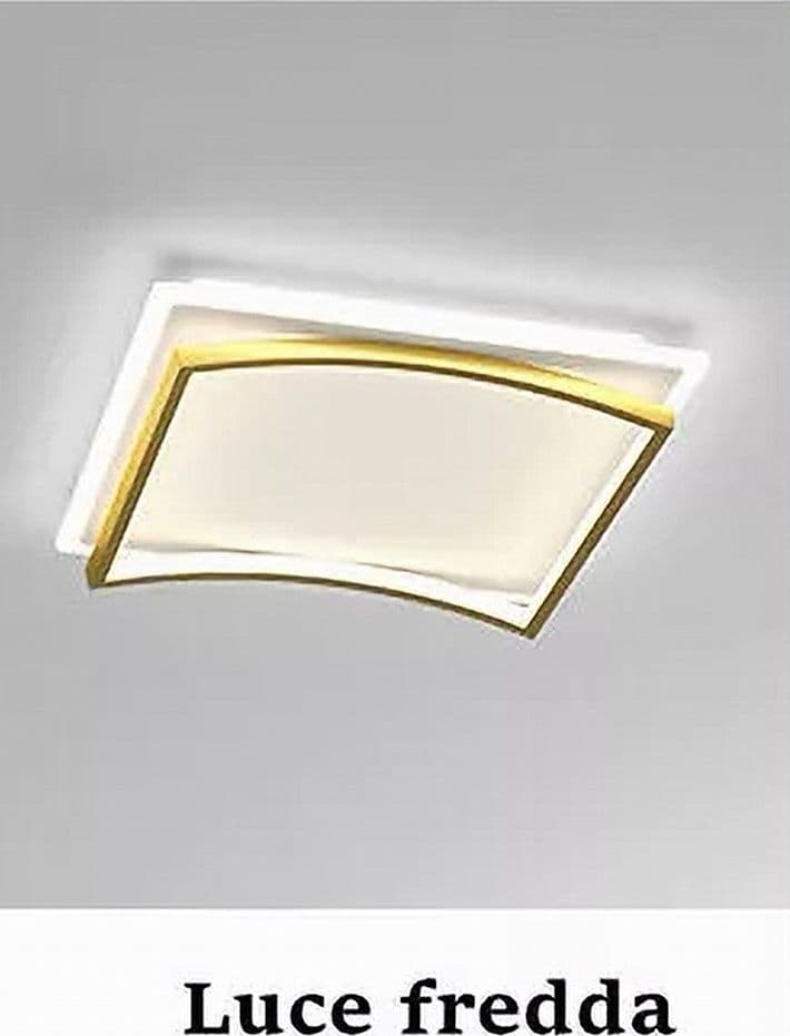 PLAFONIERA LED 48W QUADRATO BIANCO ORO DESIGN MODERNO SOFFITTO LUCE FREDDA 71523 - 8
