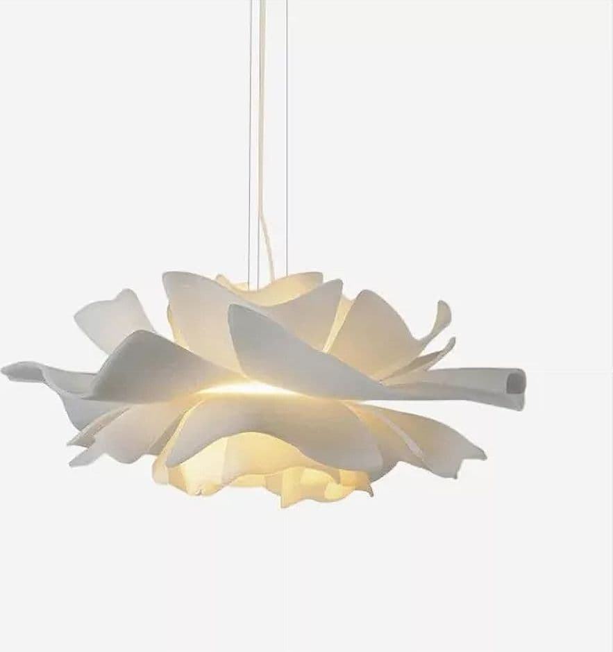 LAMPADARIO A SOSPENSIONE A FORMA DI FIORE PETALI BIANCO LUCE ATTACCO E27 IP20 71607 - 9