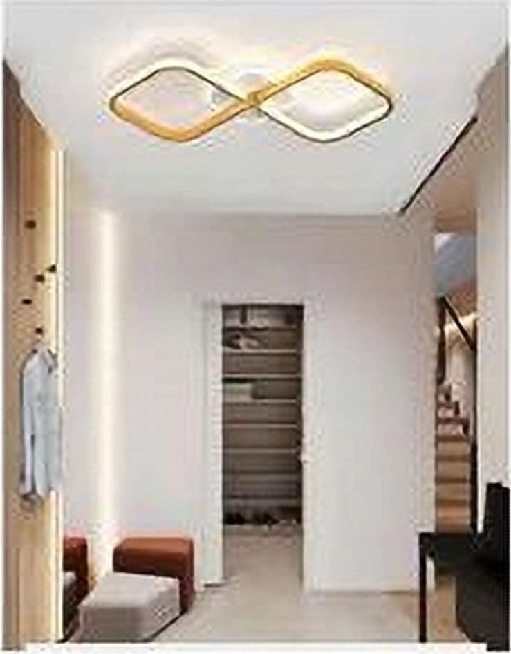 PLAFONIERA LED 20W INTRECCIATO QUADRATO ORO DA SOFFITTO MODERNO LUCE 6500K 71309 - 5