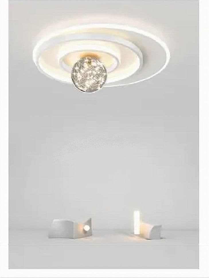 PLAFONIERA LED 48W CERCHIO SPIRALE BIANCO SFERA LAMPADARIO TONDO LUCE FREDDA 70760 - 3