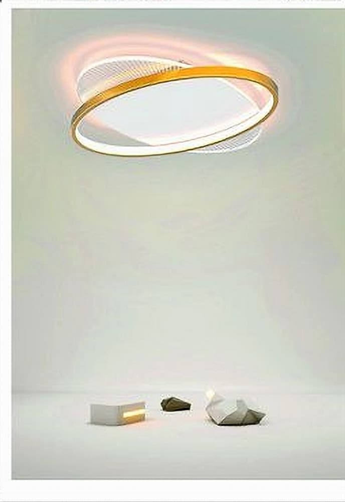 PLAFONIERA LED 28 WATT ROTONDA ORO MODERNO LAMPADARIO SOFFITTO LUCE FREDDA 71026 - 4