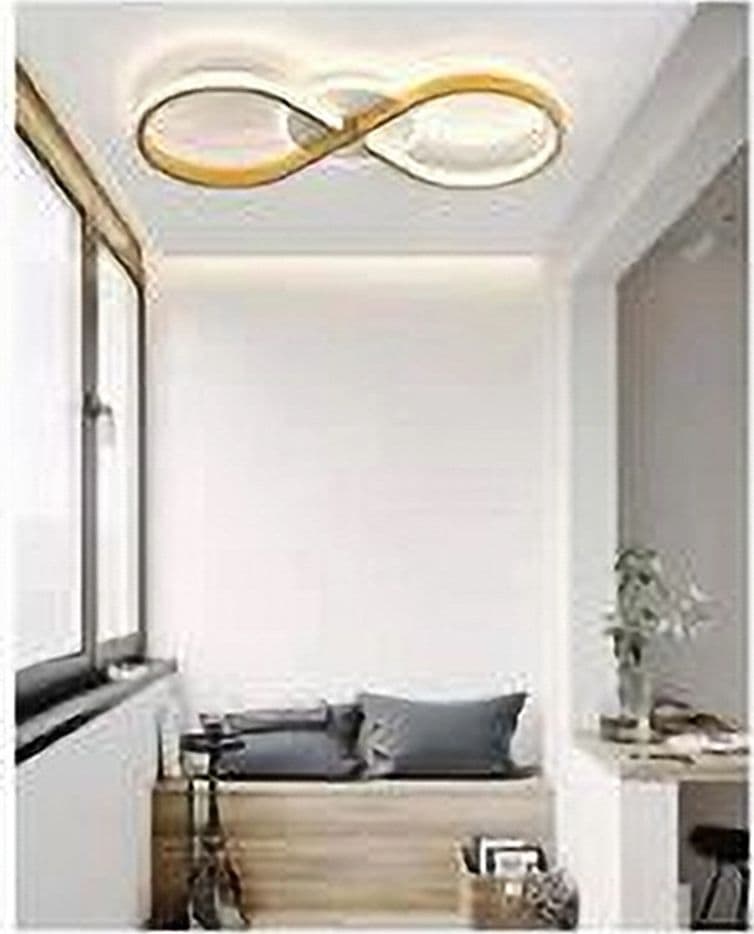 PLAFONIERA MODERNA LED 22W INTRECCIATO FORMA INFINITO ORO LUCE FREDDA 6500K 71323 - 7