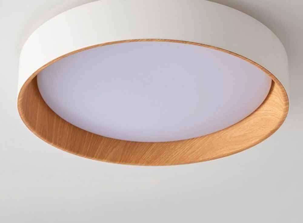 PLAFONIERA LED A SOFFITTO 68W ROTONDA BIANCO CON VENATURE LEGNO LUCE 6500K 32774 - 3